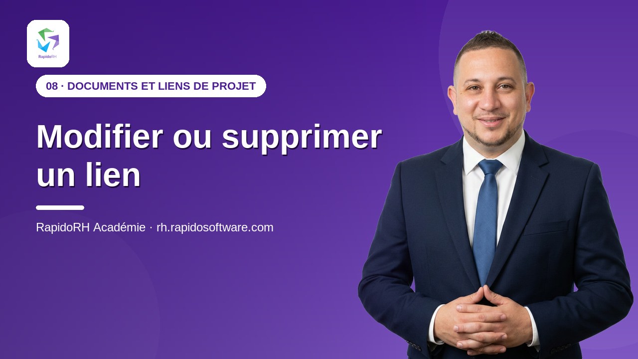 Tutoriel vidéo RapidoRH — Modifier ou supprimer un lien : vignette de la vidéo